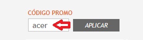 ?Como usar el codigo de descuento Acer?