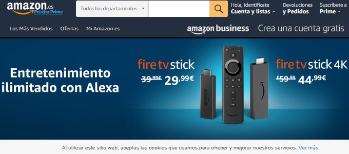 Página de inicio Amazon
