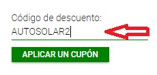 ¿Como usar el código de descuento Autosolar?