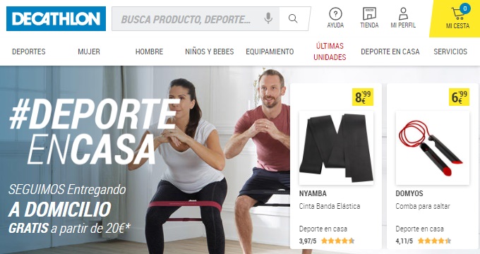 Página de inicio Decathlon