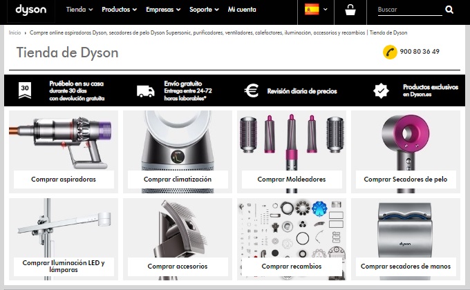 Pagina de inicio Dyson