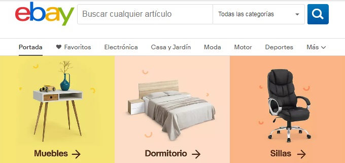 Página de inicio Ebay