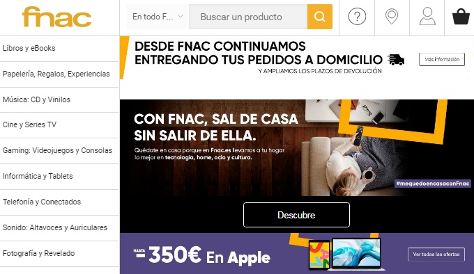 Pagina de inicio Fnac