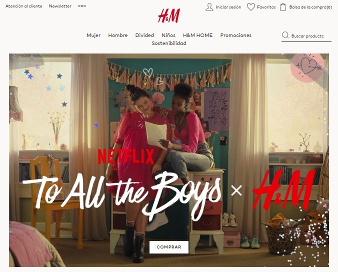 Pagina de inicio H&M