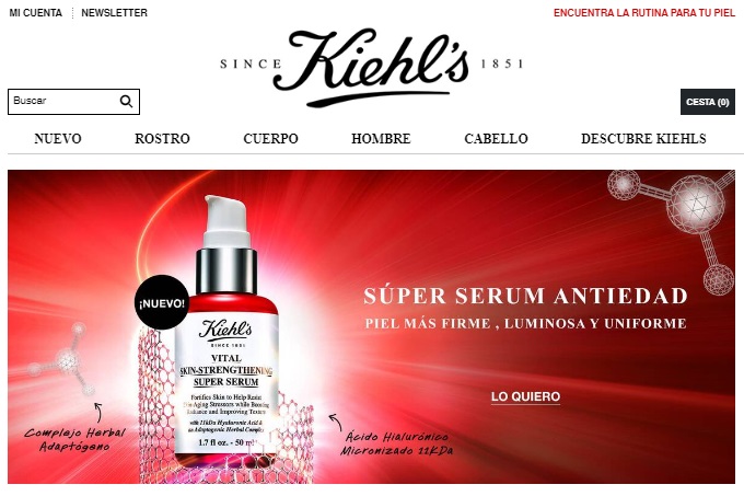 Pagina de inicio Kiehl's