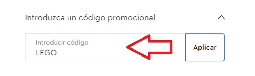 ?Como usar el codigo de descuento LEGO?