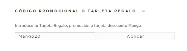 ?Como usar el codigo de descuento Mango?