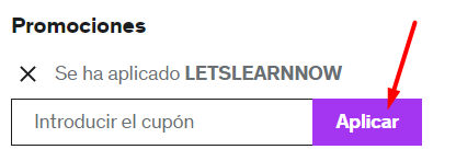 Cómo usar el código promocional Udemy